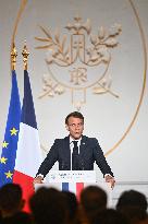 Emmanuel Macron Host The Traditional Epiphany Galette Ceremony - Paris