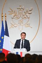 Emmanuel Macron Host The Traditional Epiphany Galette Ceremony - Paris