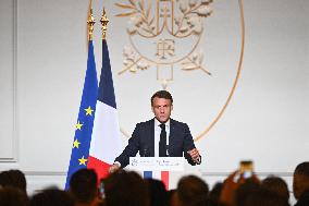 Emmanuel Macron Host The Traditional Epiphany Galette Ceremony - Paris