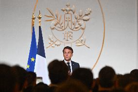 Emmanuel Macron Host The Traditional Epiphany Galette Ceremony - Paris