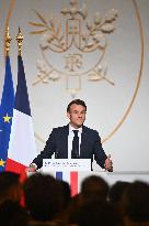 Emmanuel Macron Host The Traditional Epiphany Galette Ceremony - Paris