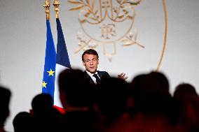 Emmanuel Macron Host The Traditional Epiphany Galette Ceremony - Paris