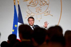 Emmanuel Macron Host The Traditional Epiphany Galette Ceremony - Paris