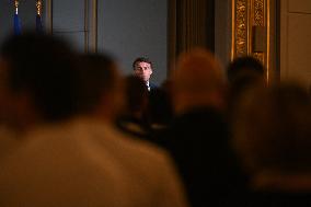 Emmanuel Macron Host The Traditional Epiphany Galette Ceremony - Paris