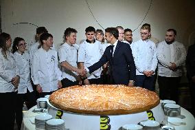 Emmanuel Macron Host The Traditional Epiphany Galette Ceremony - Paris