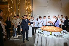 Emmanuel Macron Host The Traditional Epiphany Galette Ceremony - Paris