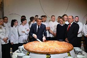 Emmanuel Macron Host The Traditional Epiphany Galette Ceremony - Paris