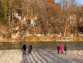 Walk Along The River Isar In Bad Toelz