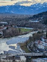 Walk Along The River Isar In Bad Toelz