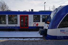 Bavarian Train Station Bad Toelz Served By BRB Trains