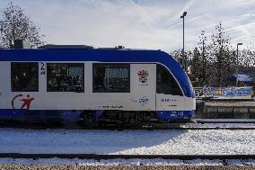 Bavarian Train Station Bad Toelz Served By BRB Trains