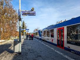 Bavarian Train Station Bad Toelz Served By BRB Trains