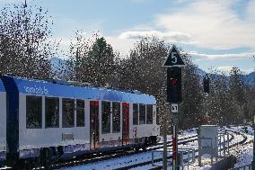 Bavarian Train Station Bad Toelz Served By BRB Trains