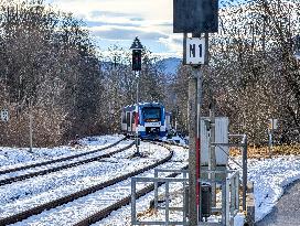 Bavarian Train Station Bad Toelz Served By BRB Trains