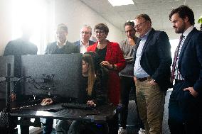 Saskia Esken, Leader Of SPD Party, Visits Esport Player Foundation In Cologne For The Upcoming Election Campaign