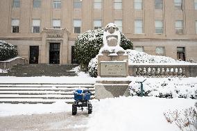 Snowstorm Hits Washington DC On Morning Of January 6th Causing Dangerous Roads