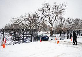 Snowstorm Hits Washington DC On Morning Of January 6th Causing Dangerous Roads