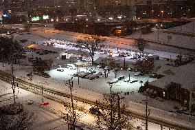 Snowstorm Hits Washington DC On Morning Of January 6th