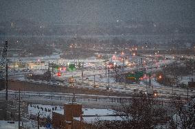 Snowstorm Hits Washington DC On Morning Of January 6th