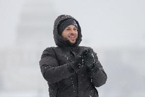 Snowball Fight On National Mall