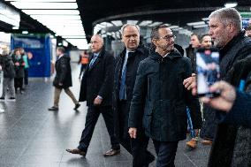 Bruno Retailleau at Chatelet Les halles metro station - Paris AJ