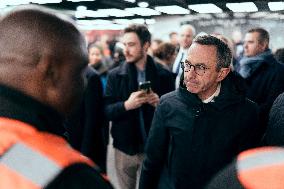 Bruno Retailleau at Chatelet Les halles metro station - Paris AJ