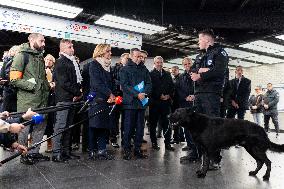 Bruno Retailleau at Chatelet Les halles metro station - Paris AJ