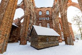 Smoke sauna in the ruins of Tartu Cathedral