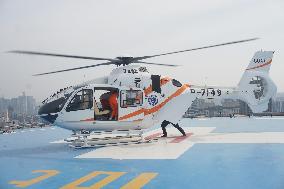 An Air Ambulance Helicopter in Hangzhou