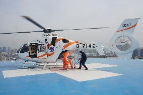 An Air Ambulance Helicopter in Hangzhou