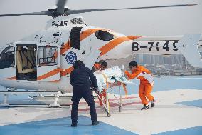 An Air Ambulance Helicopter in Hangzhou