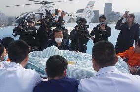 An Air Ambulance Helicopter in Hangzhou