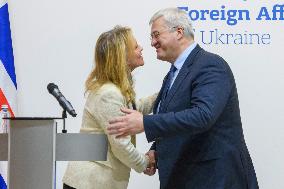 Ukraine's Foreign Minister Andrii Sybiha And Iceland’s Foreign Minister Thorgerdur Katrin Gunnarsdottir Attend A Joint Press Con