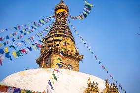 Swayambhunath Stupa In Kathmandu, Nepal