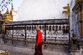 Swayambhunath Stupa In Kathmandu, Nepal