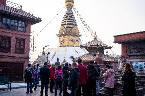 Swayambhunath Stupa In Kathmandu, Nepal