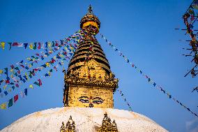 Swayambhunath Stupa In Kathmandu, Nepal