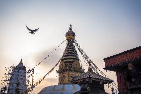 Swayambhunath Stupa In Kathmandu, Nepal