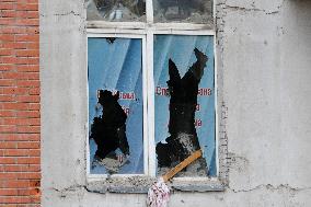 Apartment block damaged by Russian missile attack in Dnipro