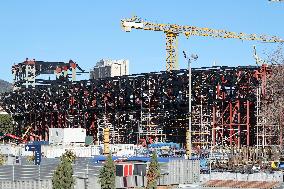 Construction of the third tier of the Spotity Camp Nou