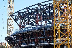 Construction of the third tier of the Spotity Camp Nou