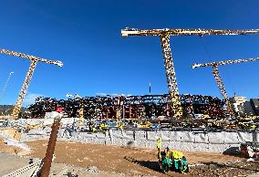 Construction of the third tier of the Spotity Camp Nou