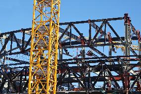 Construction of the third tier of the Spotity Camp Nou