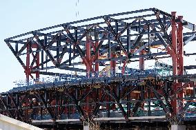 Construction of the third tier of the Spotity Camp Nou