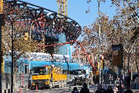 Construction of the third tier of the Spotity Camp Nou