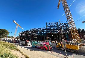 Construction of the third tier of the Spotity Camp Nou