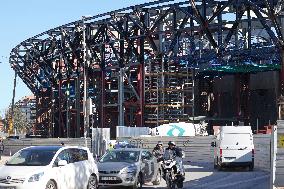 Construction of the third tier of the Spotity Camp Nou