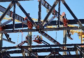 Construction of the third tier of the Spotity Camp Nou