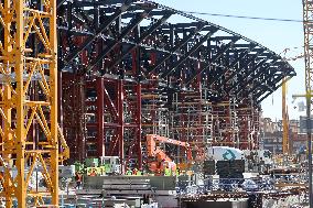 Construction of the third tier of the Spotity Camp Nou