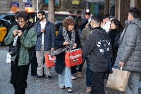 First Day Of Winter Sales In Barcelona, ​​Spain.